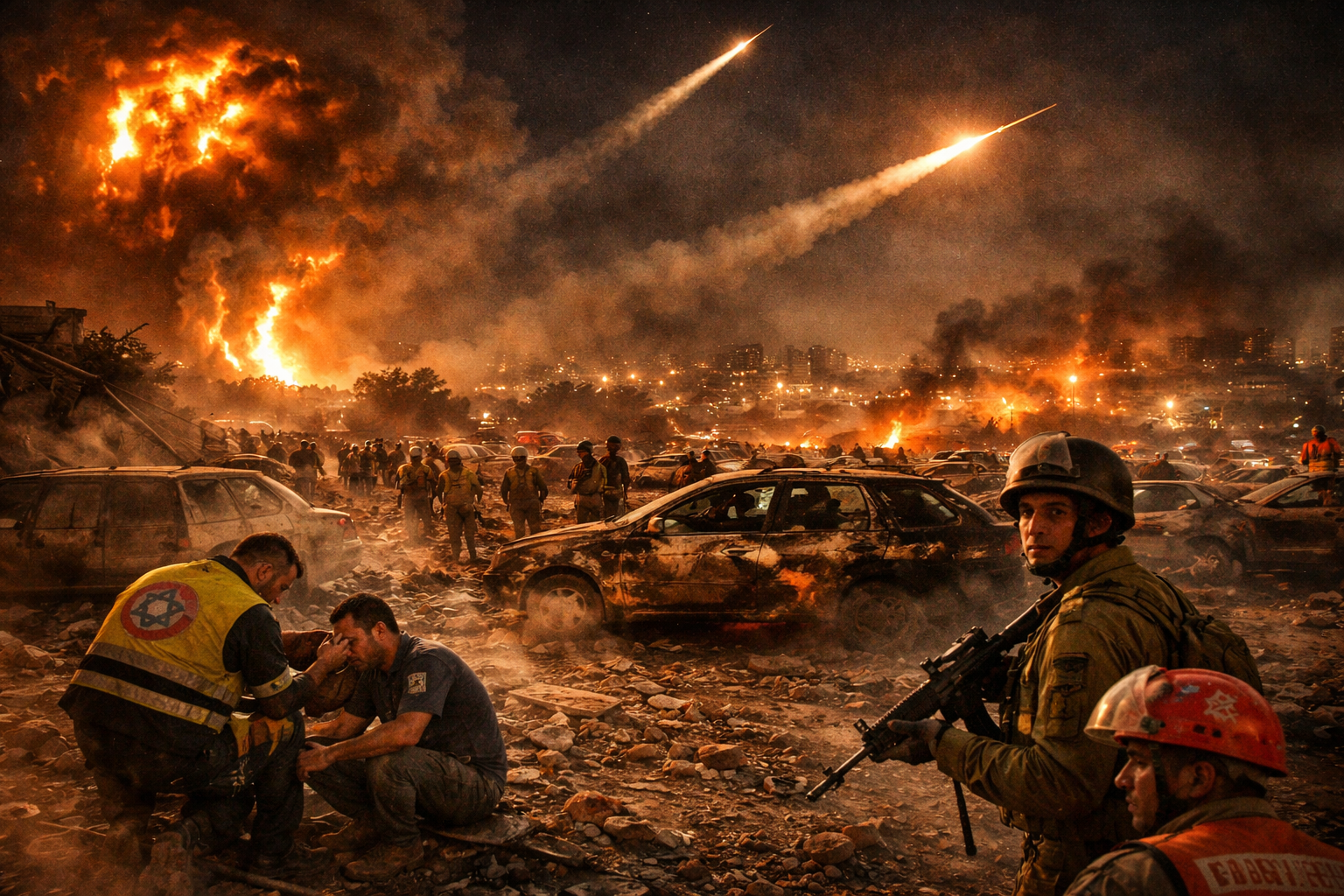 إعلام إسرائيلي: 25 مصابًا جراء هجمات صاروخية إيرانية طالت 20 موقعًا داخل إسرائيل