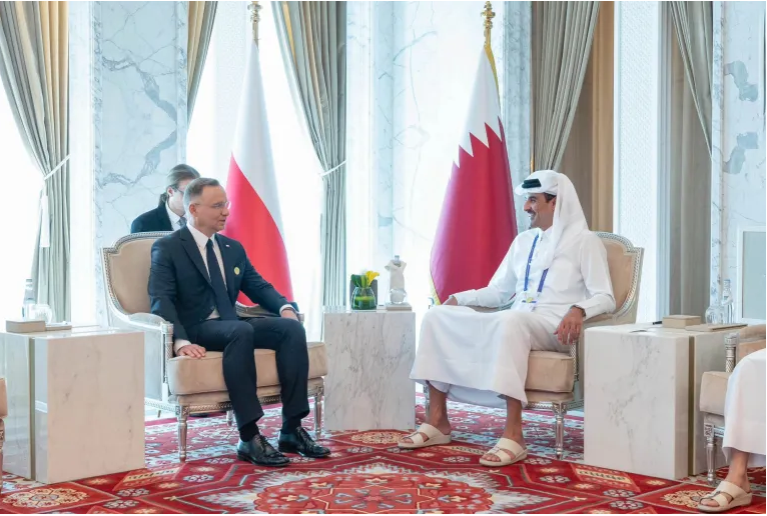 أمير قطر ورئيس بولندا يبحثان التطورات في غزة