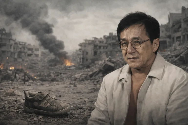 دموع جاكي شان على أطفال غزة تلفت الأنظار