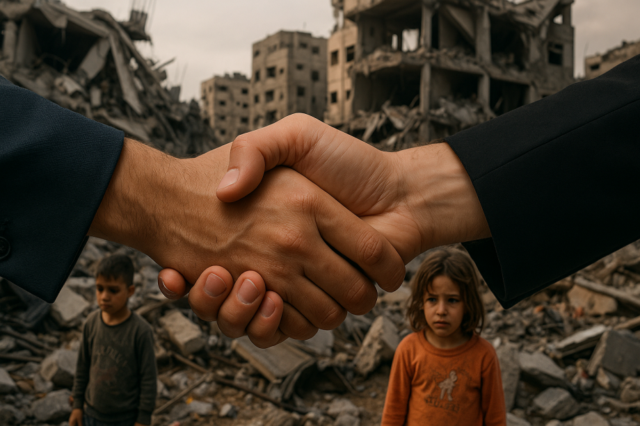 بالصور على وقع حرق أطفال غزة ..  مشاركة إعلاميين فلسطينيين في لقاء تطبيعي