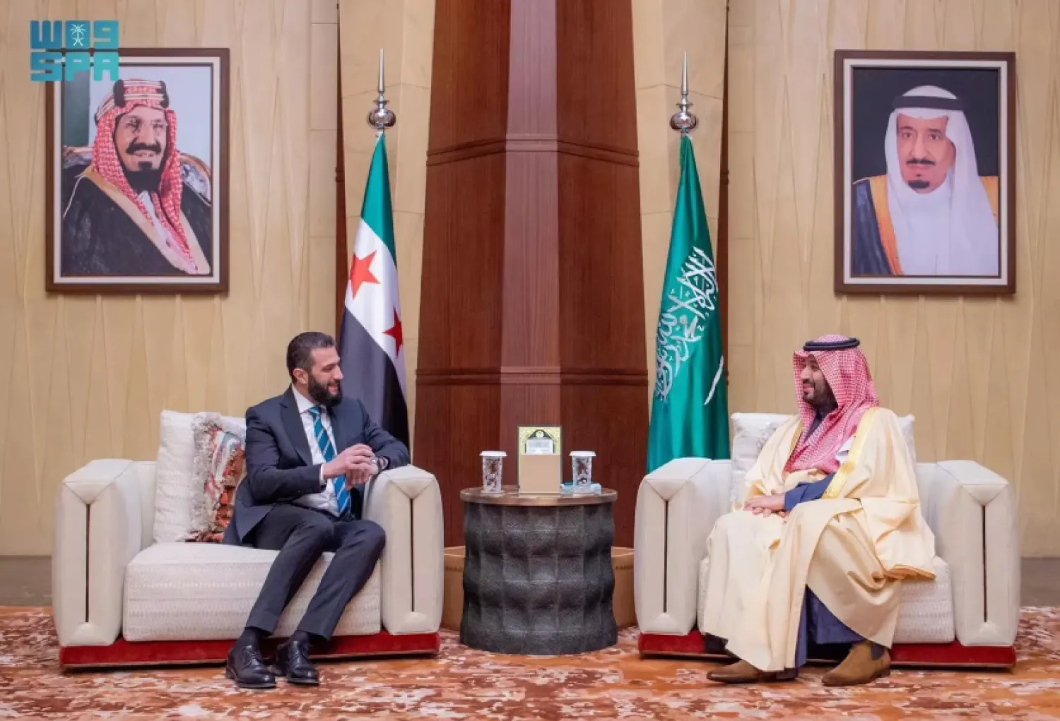 ولي العهد السعودي يبحث مع الرئيس السوري تطورات الأوضاع في المنطقة