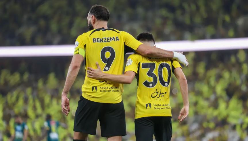 كريم بنزيما يدخل تاريخ الاتحاد أمام الاتفاق
