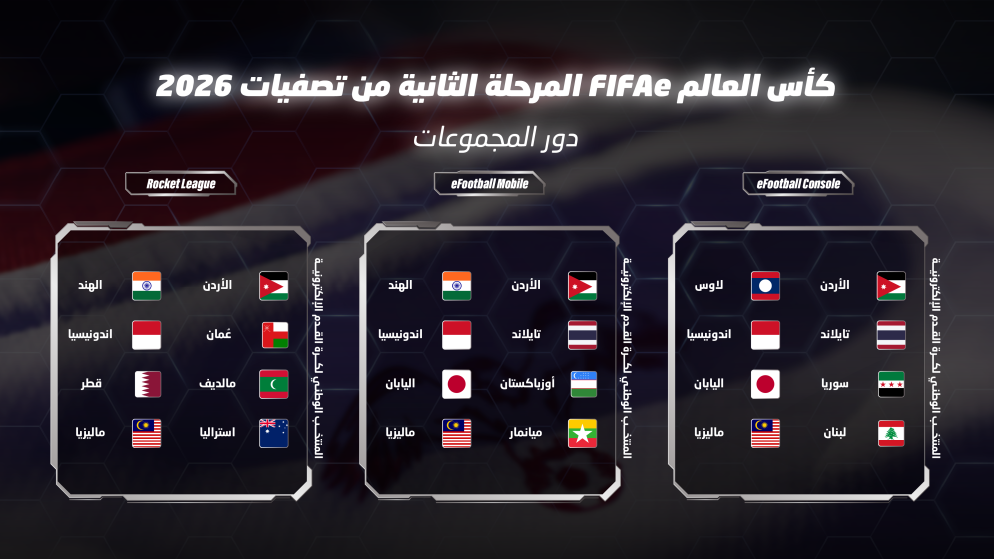 المنتخب الوطني لكرة القدم الإلكترونية يبدأ المرحلة الثانية من التصفيات المؤهلة لكأس العالم 2026 