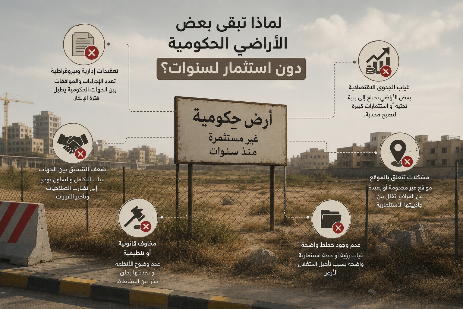 لماذا تبقى بعض الأراضي الحكومية دون استثمار لسنوات؟
