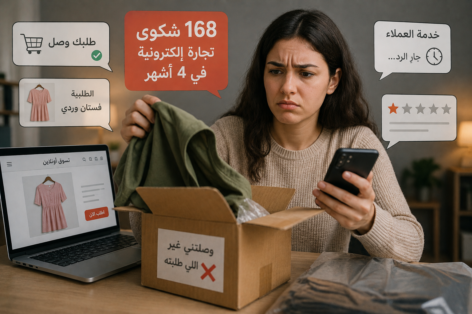  اشتريت أونلاين ووصلتك غير اللي طلبته؟ ..  168 شكوى تجارة إلكترونية في 4 أشهر