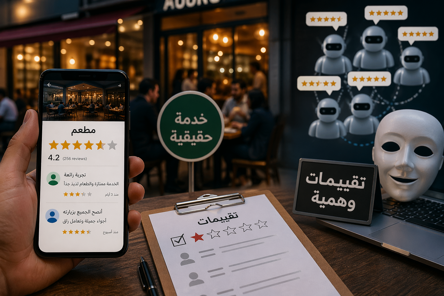 خلف شاشات الهواتف ..  "حروب خفية" لكسر عظم المطاعم بالتعليقات الوهمية