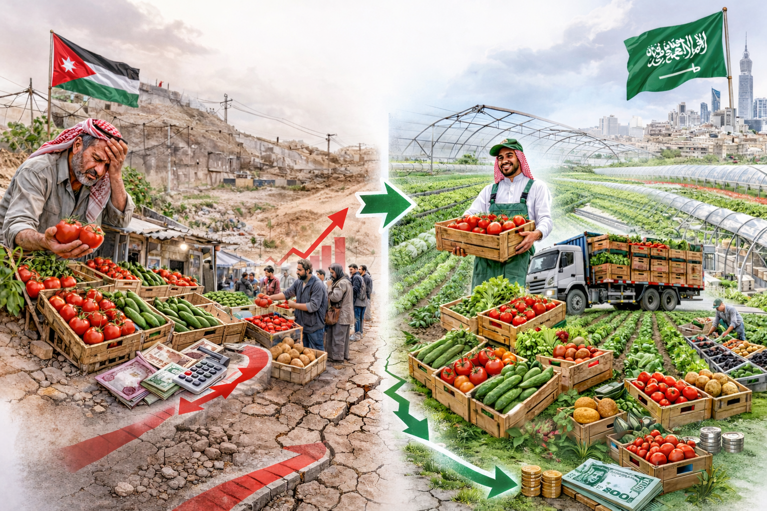 أسعار الخضار بين الأردن والسعودية ..  لماذا استقرت هناك واشتعلت هنا؟