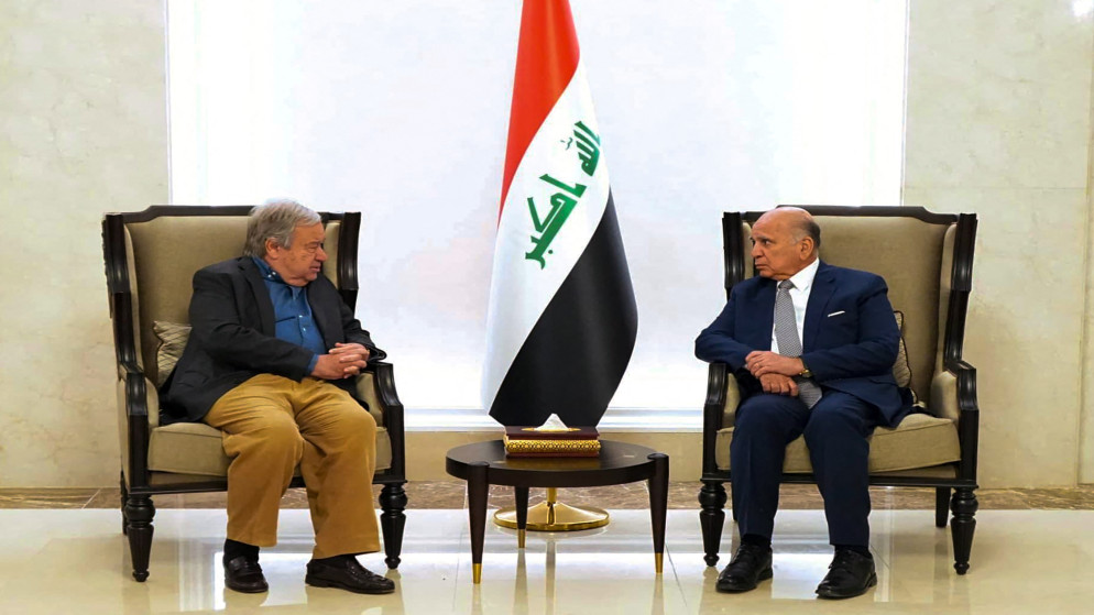 غوتيريش يدعو من بغداد إلى "وقف إطلاق النار" ويرفض التهجير