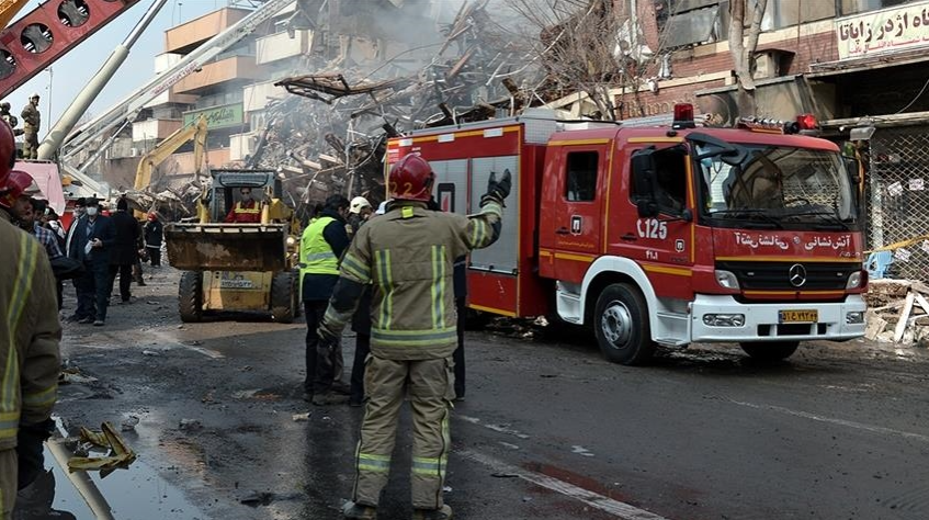 حريق في سوق غربي طهران