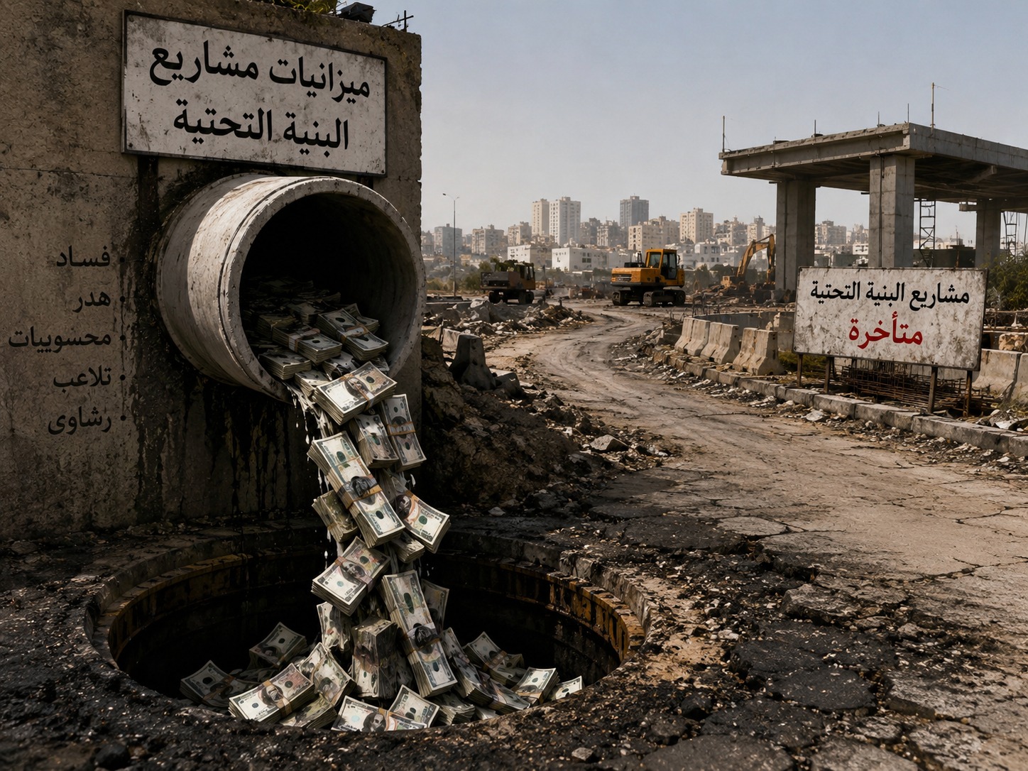 أين تذهب ميزانيات مشاريع البنية التحتية المتأخرة؟