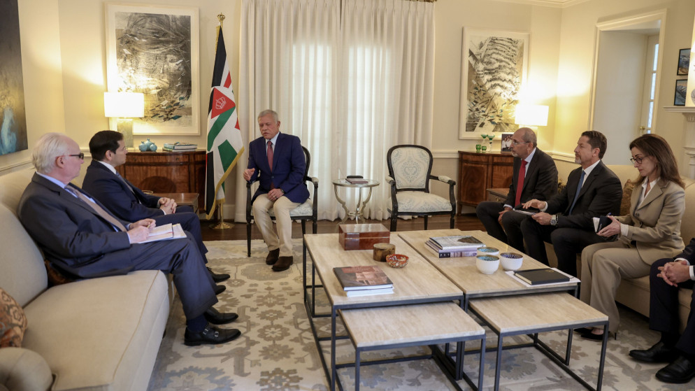 الملك لوزير الخارجية الأمريكي: ضرورة وقف إطلاق النار في غزة
