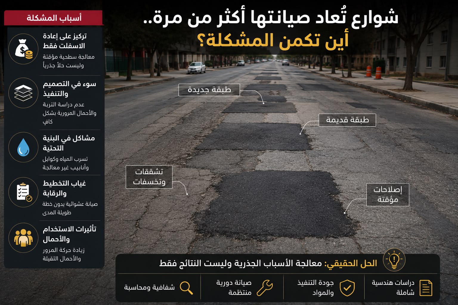 شوارع تُعاد صيانتها أكثر من مرة ..  أين تكمن المشكلة؟