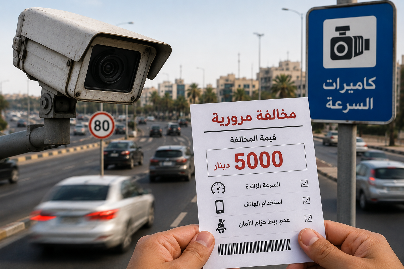 مخالفات مرورية خلال وقت قياسي ..  5000 دينار خلال نصف ساعة فقط، ما السبب؟