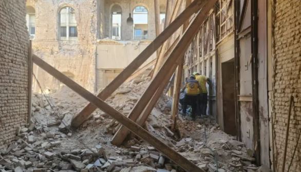 انهيار سقف مبنى السرايا وسط دمشق ..  عالقون تحت الأنقاض