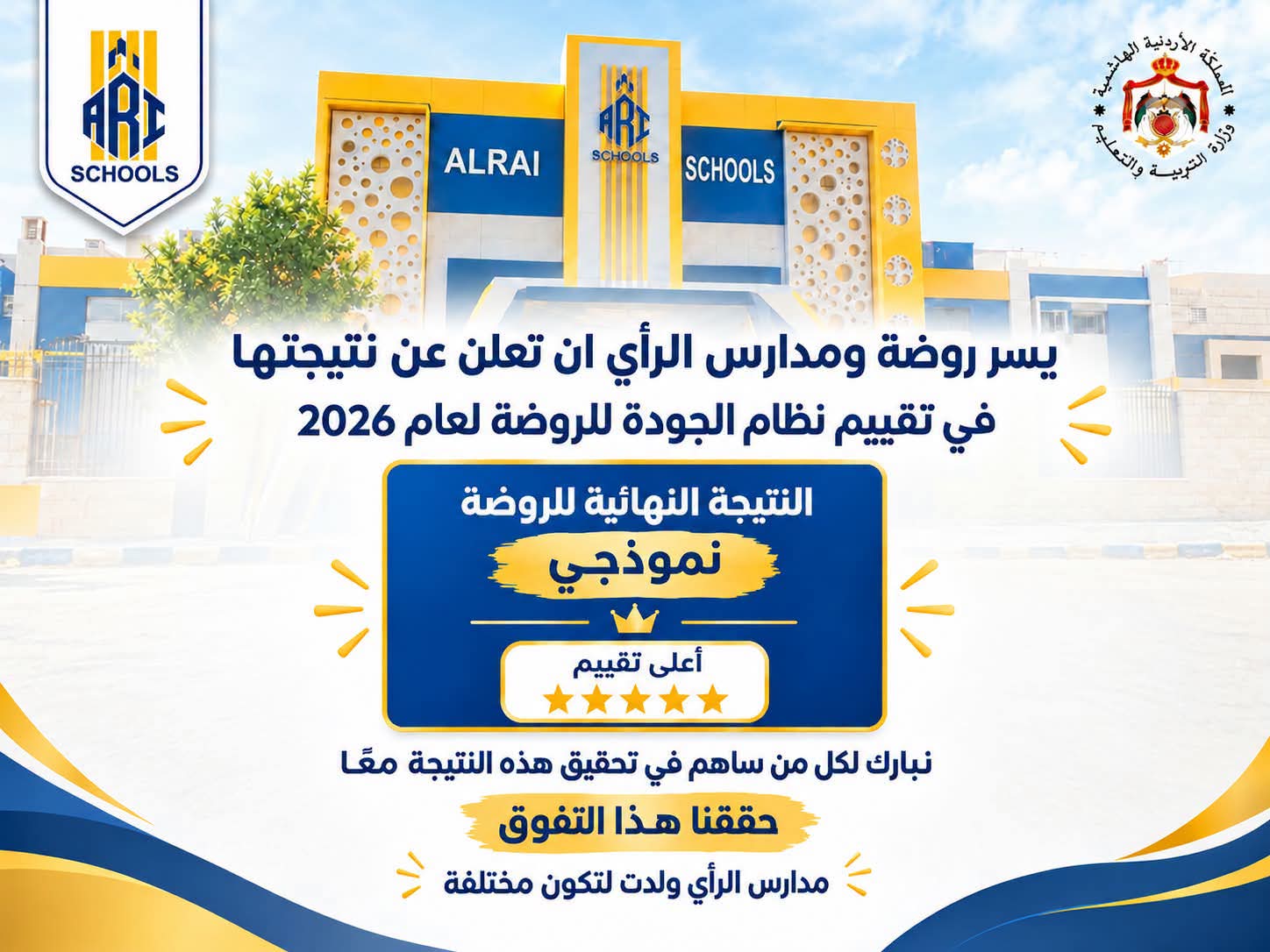 مدارس الرأي تحصد أعلى تقييم في نظام جودة رياض الأطفال لعام 2026
